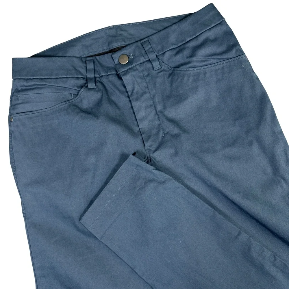 Lululemon ABC Slim Swift Pants Men 28 Navy Blue Cotton Nylon Stretch Chino 28x32